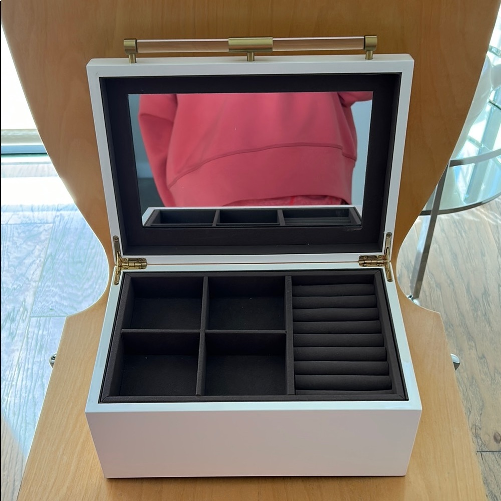 Kendra Scott White Jewelry Box with Brass Accents